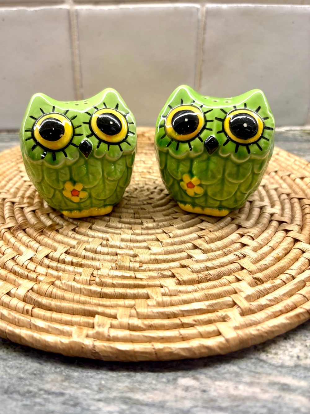 Vintage 70’s Ceramic Oel Salt & Pepper Shakers